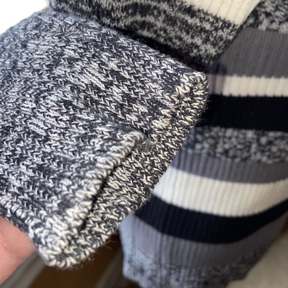 PM 100% COTTON STUDIO WORKS PETITE TURTLENECK BLACK GRAY CREAM EUC - Picture 5 of 8